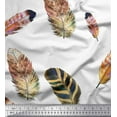 thumbnail image 1 of Soimoi Orange Moss Georgette Fabric Artistic Feather Fabric Prints By Yard 42 Inch Wide, 1 of 3