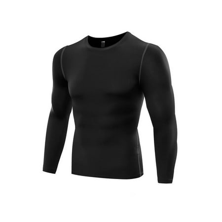 EWAVINC Men Compression Basketball T-Shirts Sports Base Layer Long Sleeve Tights Quick Dry Tops For Running Cycling Fitness Yoga (Best Cycling Base Layer Winter)