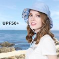 thumbnail image 5 of Sombrero de visera de algodón Sombrero de pescador de doble cara para padres e hijos Sombrero de ala grande transpirable de verano Sombrero de flor azul, 5 of 5