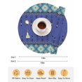thumbnail image 6 of 13 Inch Round Placemats Set of 4, Navy Blue Boho Non Slip Heat Insulation PP Table Mats, Vintage Ethnic Tribe Abstract Art Retro Washable Place Mats for Kitchen Dining Party Table Decor, 6 of 7