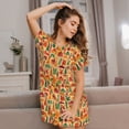 thumbnail image 3 of Rateoe Travel And Tourism Print Women’s Nightdress – Cozy Cotton Short-sleeved Sleep Shirt, Loose-Fit Sleepwear, Perfect for Relaxing and Sleeping, 3 of 6