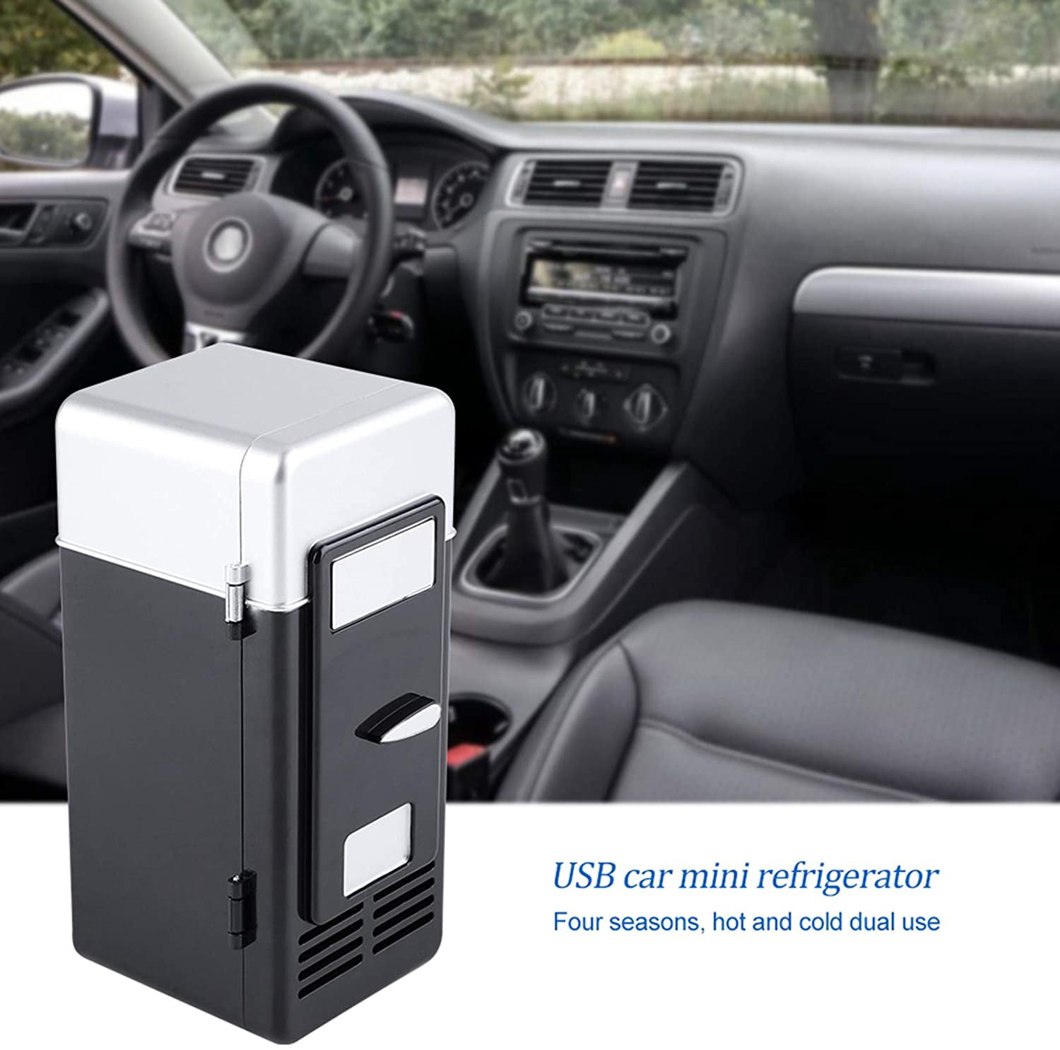 LED  USB Refrigerator Portable Cooler &  for Car Office Home Black