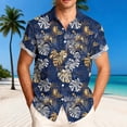 thumbnail image 2 of DJDLJWCJ Short Sleeve Shirts for Men, Mens polo T Shirts Lightweight Lapel Tops Summer Beach Shirts Dark Blue XL, 2 of 6