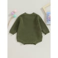 thumbnail image 4 of Liacowi Baby Girls Sweatshirts Rompers Flower Embroidery Crew Neck Long Sleeve Knit s Infant Fall Jumpsuits Newborn Casual One Piece Bodysuits 0-24M, 4 of 8