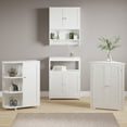thumbnail image 2 of Lavish Home 3-Shelf Corner Storage Cabinet with Shutter Doors and Adjustable Shelves, White, 2 of 5