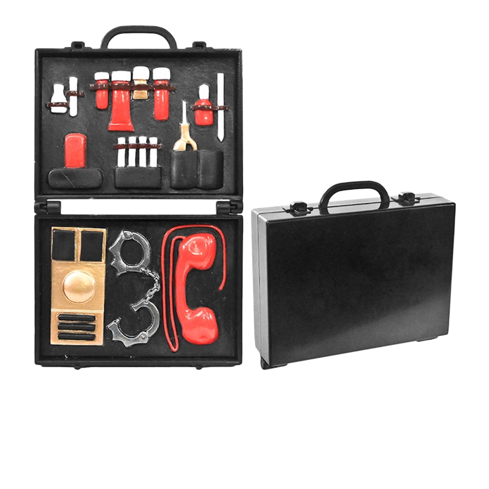 Set of 3 Black Briefcases for WWE TNA Wrestling Action Figures