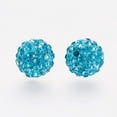 thumbnail image 2 of 50pc Polymer Clay Rhinestone Beads Grade A Round Pave Disco Ball Beads Blue Zircon 8x7.5mm Hole: 1mm, 2 of 2