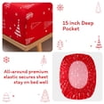 thumbnail image 3 of Juego de sábanas JSD con forma de árbol de Navidad rojo para niños, tamaño doble, 3 piezas, 3 of 8