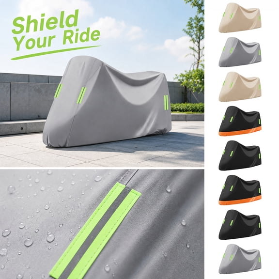 Motorcycle Cover, Motorcycle Covers Waterproof Outdoor Storage, Bicycle Cover Waterproof Outdoor, Dirt Bike Cover, 71X39X37 Inch Heavy Duty Universal Vehicle Guard That Shields