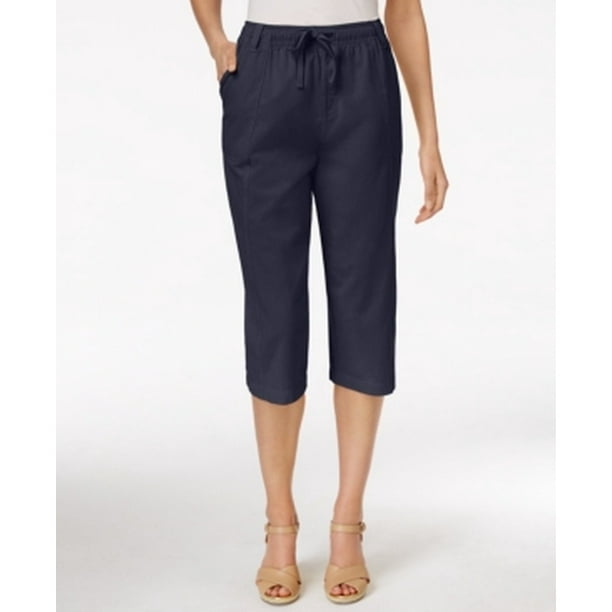 Karen Scott - Karen Scott NEW Navy Blue Womens Size Large PL Petite