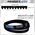 thumbnail image 2 of 2 Pack 550J10 PJ V-Ribbed Belt 10 Ribs 55" Length x 0.92" Width x 0.14" Height, EPDM Rubber Poly V Belt, Multi Wedge Micro V Belt, 2 of 5