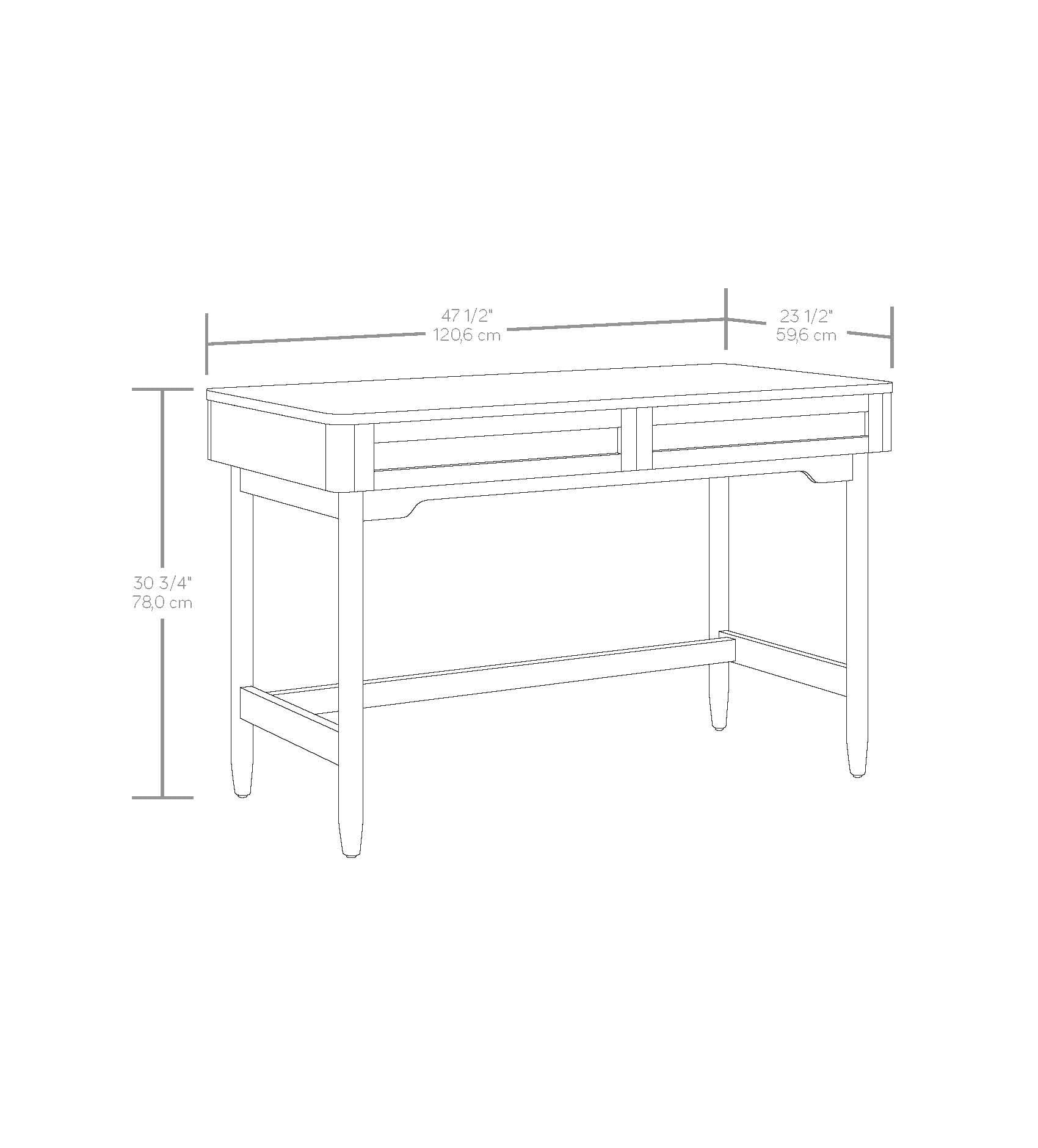 Better Homes & Gardens Springwood Caning Desk, Charcoal Finish