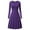 Purple, variant on cfhntfmh Work Dresses for Women Lounge Crewneck Long Sleeve Office Dress Plus Size Casual Pleated Solid Color A-Line Dress