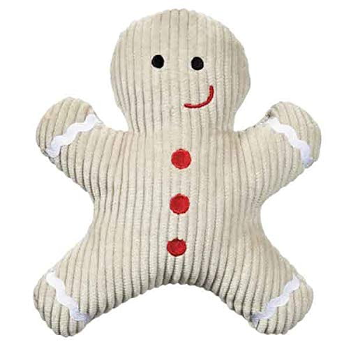 Dog Toys Scented Gingerbread Man Cookie Plush 7" Squeaker Holiday Play