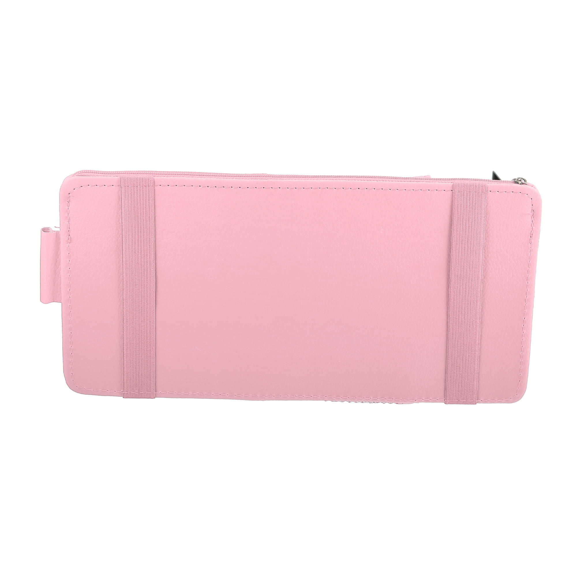 Unique Bargains Car Sun Visor Organizer Auto Interior Accessories Sunglass Holder Pink