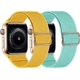 thumbnail image 1 of Paquete de 2 correas de reloj trenzadas de nailon elástico compatibles con Apple Watch de 38 mm, 40 mm, 42 mm y 44 mm para mujer y hombre. Correas finas Sport SoloLoop para iPhone., 1 of 5