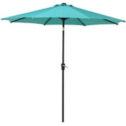 SUMELL 9 FT Patio Umbrellas, Aluminum UV Protected Outdoor Umbrellas with Auto Crank and Push Button Tilt, Blue