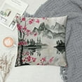 thumbnail image 2 of Nawypu Japanese Watercolor Spring Pillow case, Mount Fuji with Cherry Blossoms Sakura Flower Decorative Pillow Case Cushion Cover Home Sofa Decor Pillow Cover, 2 of 5