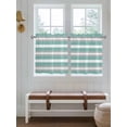 thumbnail image 6 of Aqua Grey White Stripe Half Window Curtains 24 Inches Long, Rustic Modern Turquoise Striped Window Treatment Curtain Drapes, Short Curtains Tiers for Kitchen Over Sink, 27.5"x24", 2 Panels, 6 of 7