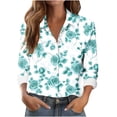 thumbnail image 3 of TaTaai Ladies Casual Button Down Shirt Long Sleeve Notch Lapel Floral Print Tops Breathable Cotton Relaxed Fit Blouse for Office Gift, 3 of 6