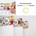 thumbnail image 2 of Spring Floral No Hooks Shower Curtain with Snap-in Liner Watercolor Flowers Green Leaf Linen Texture Retro Shower Curtains for Bathroom, Waterproof, Easy Install, Washable 48"x72", 2 of 9