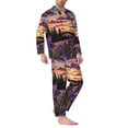 thumbnail image 2 of Wukai Starry Night Purple Irises Men's Hawaiian Shirt Short Sleeve Casual Button Down Summer Beach Aloha Shirt -X-Large, 2 of 7