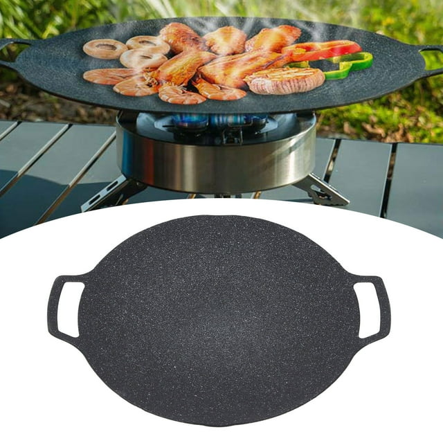 Round Griddle Aluminum Alloy Multi Purpose with Quick and Even Heat Distribution Anti Stick Coating for Outdoor BBQ Camping