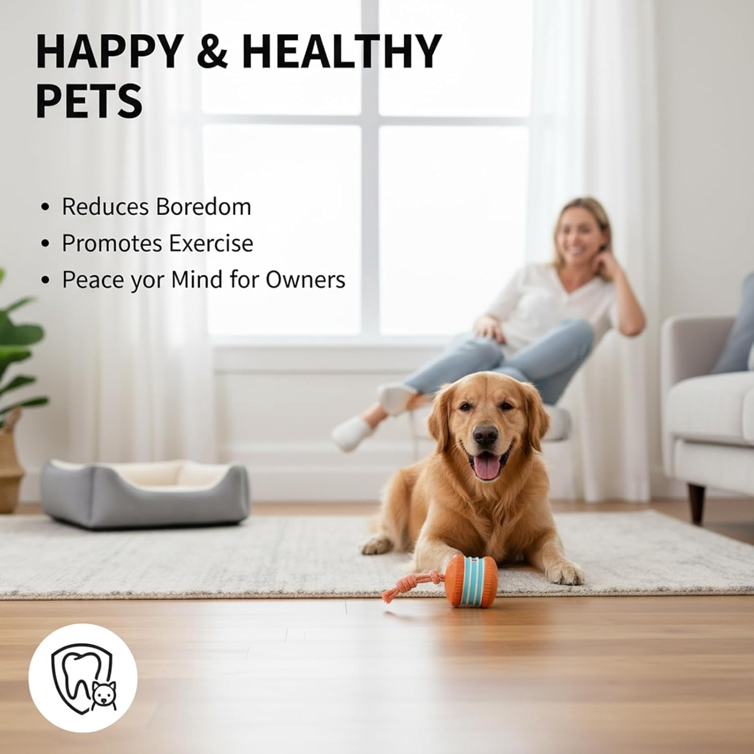 2026 New Interactive Smart Rolling Pet Ball – Motion-Activated Squeaky Chase Toy for Small, Medium & Large Dogs
