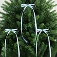 thumbnail image 4 of hulanddfd Christmas Satin Ribbon Bows, 31.5 inches Twists Tie Bows with Fine Silk Ribbon Christmas Tree Pendantfor Xmas Tree Gift Wrapping Wedding Decor Blue, 4 of 6