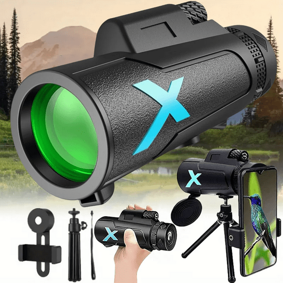 Powerful Monocular Telescope 12x50 HD ZOOM Portable Binoculars Long Range Telescope Hunting Camping With Tripod Phone Clip