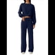 thumbnail image 1 of Conjunto de Chándal de 2 Piezas para Mujer: Sudadera Corta con Parte Delantera y Pantalón Deportivo de Pierna . Conjunto de Estar por Casa. Azul Marino M, 1 of 8