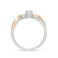 thumbnail image 2 of Angara Natural Diamond Three Stone Engagement Ring in 14K White & Rose Gold for Women (Size-4.4mm) | April Birthstone Jewelry (Ring Size - 10), 2 of 12
