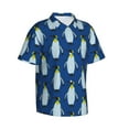 thumbnail image 2 of Daiia Beautiful King Penguin Pattern Hawaiian Shirt for Men Gentle Cotton Regular Short Sleeve Casual-X-Large, 2 of 9