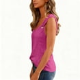 thumbnail image 6 of Inverlee Women's Solid U Neck Tank Tops Sleeveless Loose Fit Shirt Spring Summer Casual Tee, 6 of 7