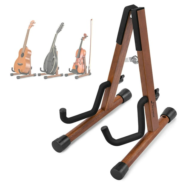 Donner Wood Ukulele Stand Stand with Bow Floor Stand Folding A Frame for Concert Soprano Tenor Ukuleles -