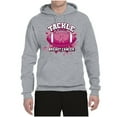 thumbnail image 2 of Wild Bobby Tougher Than Cancer Football Paint Splatters Breast Cancer Awareness Unisex Hoodie Sweatshirt, Heather Grey, Small, 2 of 6