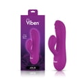 thumbnail image 4 of Viben Jolie Mini Rechargeable Splashproof Silicone Ridged Dual-Motor Rabbit Vibrator, Berry, 4 of 6