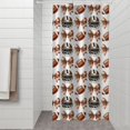 thumbnail image 2 of Football Helmets with Bows Pattern Shower Curtain 36"x72" ,Bathroom Decorative Shower Curtains Set with 12 Hooks,Modern Waterproof Washable Shower Curtain, 2 of 6