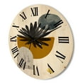 thumbnail image 3 of Designart 'Abstract Geometry Shapes and Tropical Palm Leaf I' Modern Wood Wall Clock, 3 of 5