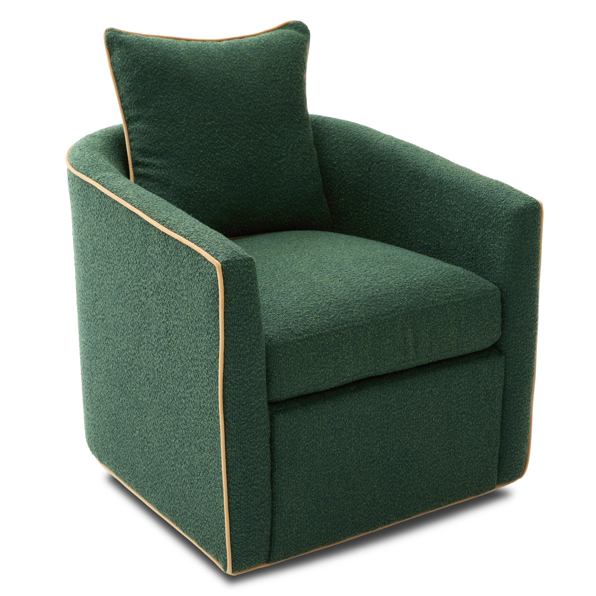 Leumius Swivel Accent Chair, Upholstered Club Chair Barrel Sofa Chair for Living Room, Reading Corner and Small Spaces, Green