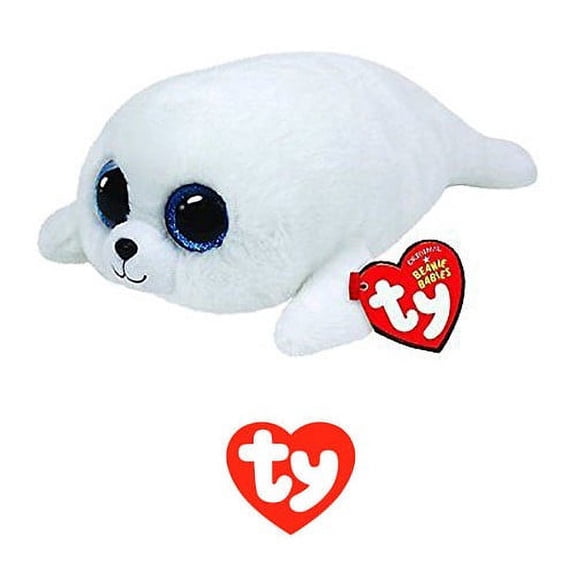 Ty Beanie Boos - Icy the White Seal – Medium (5") – Glitter Eyes - Stuffed Animal