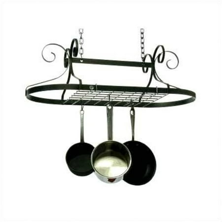 - Enclume DR1-kd Decor Oval Ceiling Rack with Grid, Hammered Steel