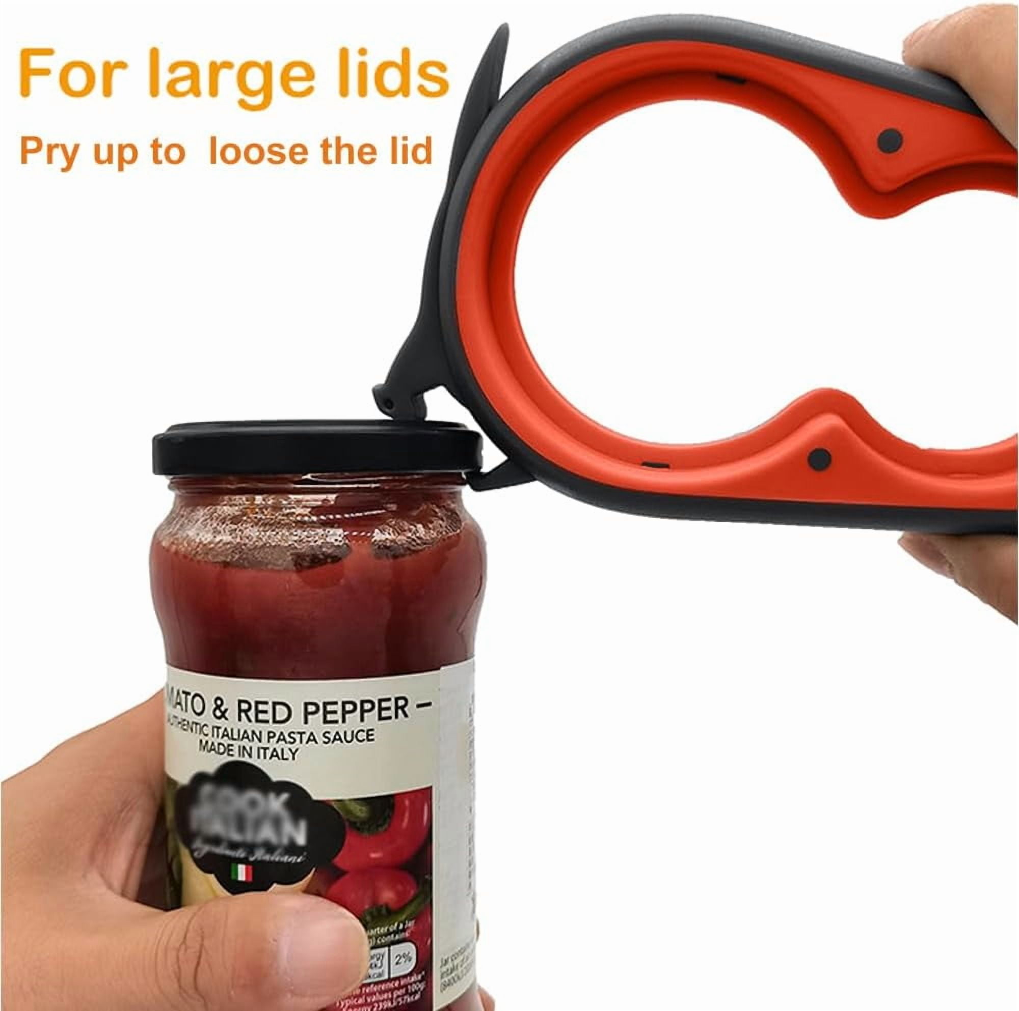 3 Pcs Multi-Function Jar Opener Set, 5 in 1 Can Bottle Opener for Weak Hands Elderly Arthritis, Kitchen Tool with Non-Slip Rubber Jar Gripper Pad
