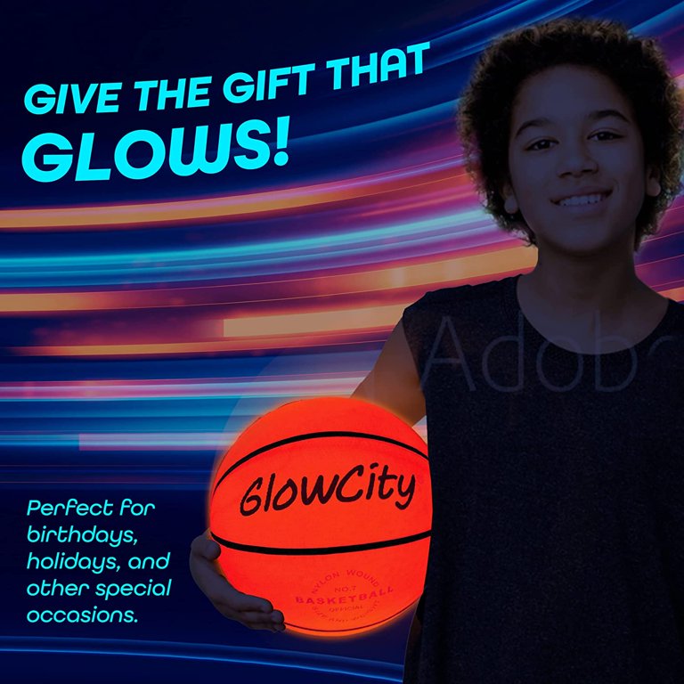 Glow in The Dark Basketball for Teen Boy - Glowing Red Basket Ball, Light  Up LED Toy for Night Ball Games - Sports Stuff & Gadgets for Kids Age 8  Years Old