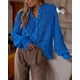 thumbnail image 5 of Blusa de Encaje para Mujer PRETTYGARDEN Manga Larga con Botones Azul L, 5 of 8