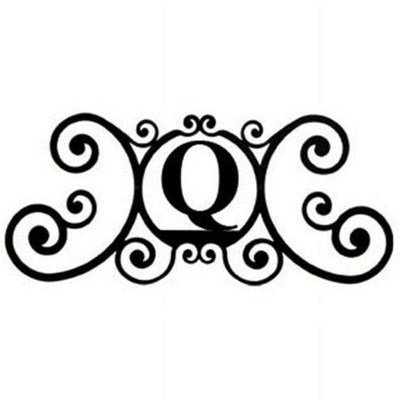 Village Wrought Iron LET-Q House Plaque Letter Q - Black