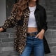 thumbnail image 1 of Abrigo tipo cárdigan informal de manga larga con estampado de leopardo y bolsillo para mujer a la moda Fridja  po3283, 1 of 5