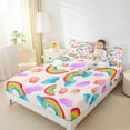thumbnail image 4 of Homewish Cute Gradient Rainbow 4pcs Bed Sheets for Teens Kids Children,Ombre Watercolor King Sheets,Cartoon Kawaii Super Cozy Sheet Set,Lightweight Room Decor, 4 of 7