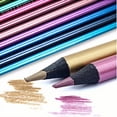 thumbnail image 2 of 12 Piece Metallic Colored Pencils 6.9 Inch, Soft Non-Toxic Colored Pencils for Drawing, Blending, Sketching, Adult Coloring Books, Craft Projects & Professional Color Rendering(Black), 2 of 7