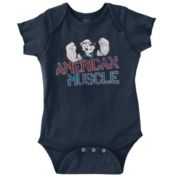 Popeye American Muscle Athletic Bodysuit Jumper Boys Infant Baby Brisco Brands 12M